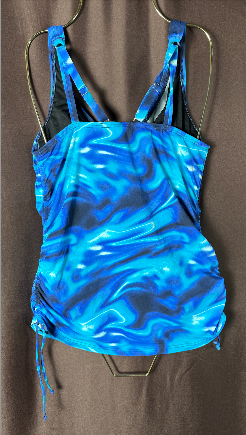 Lands' End Women's 4R, 2-4L Adjustable Underwire Tankini Swimsuit Top Chlorine