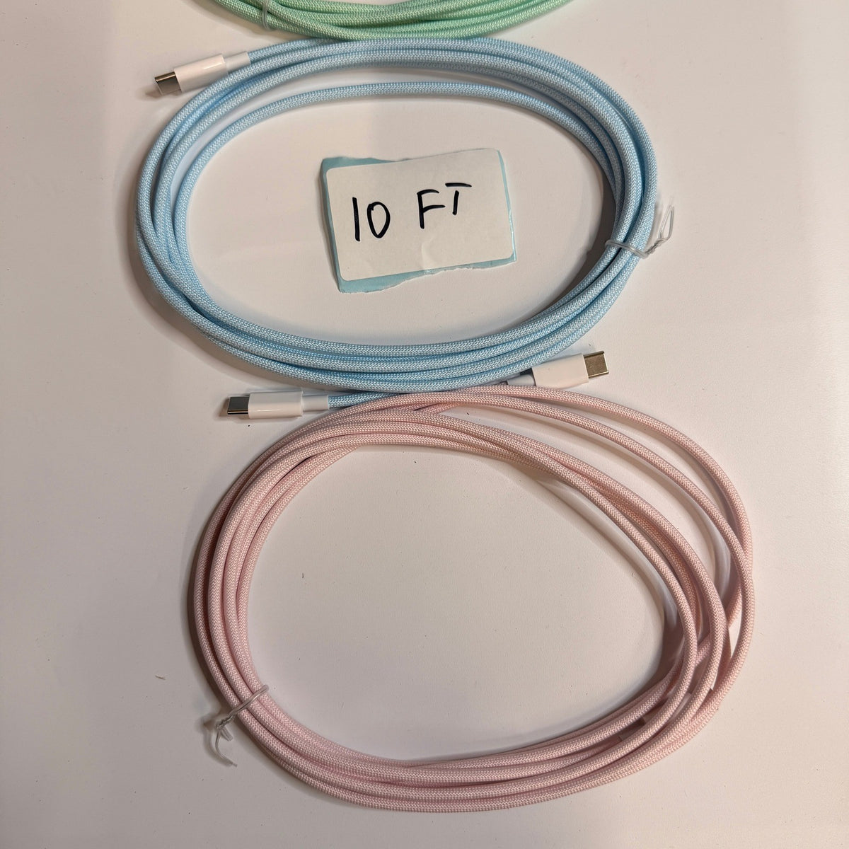 Lot of 6 USB C to USB C Charging Braided Cables 6ft 10ft Type C Cords