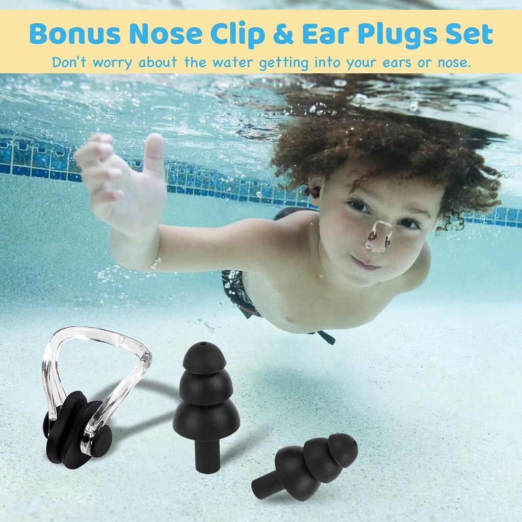 Kids Extra Large Swim Cap for Long Hair, Waterproof Silicone Swimming Caps for