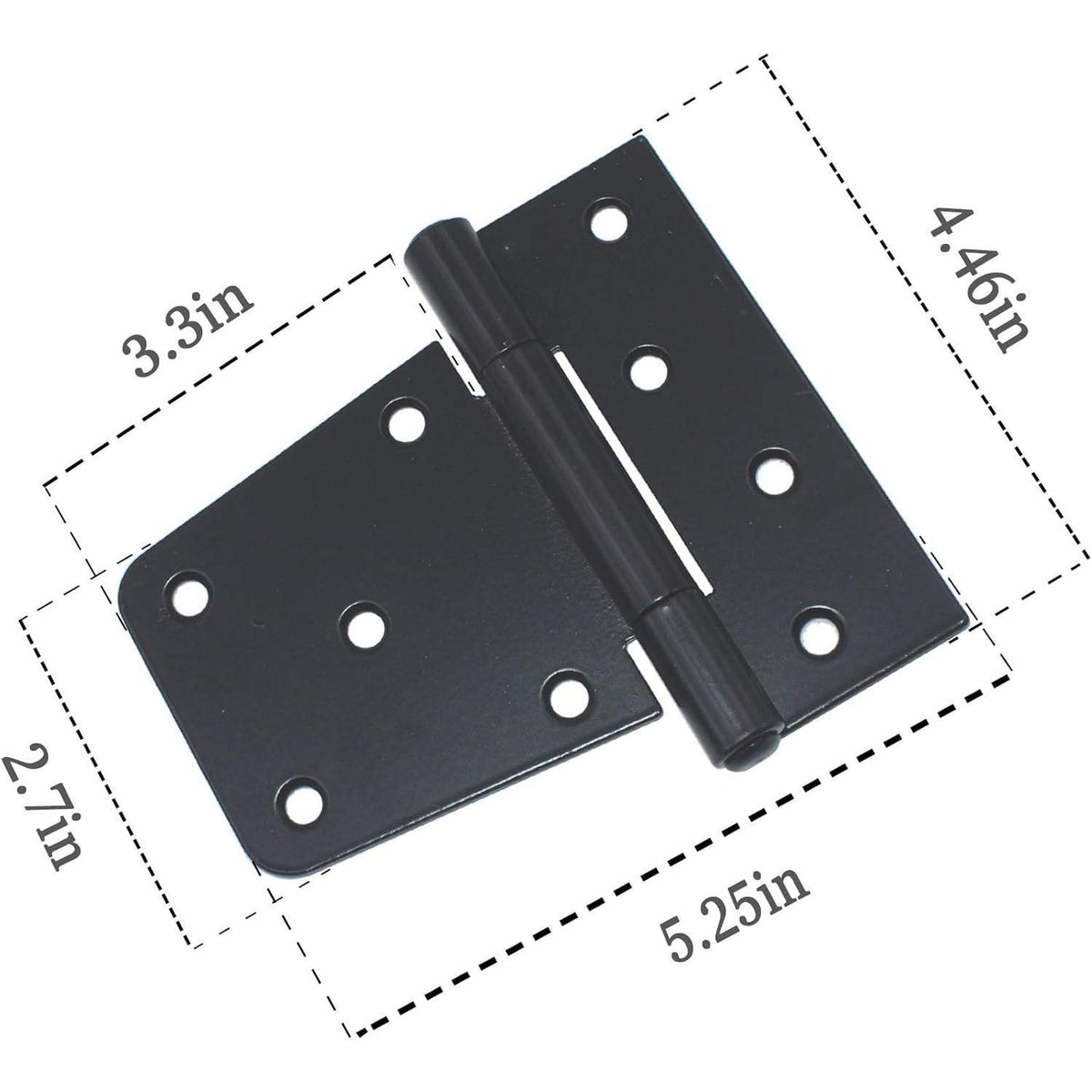Pack of 4 VKQ 3.5" Heavy Duty T Gate Hinges Black Iron Barn/Shed/Wood Fence w