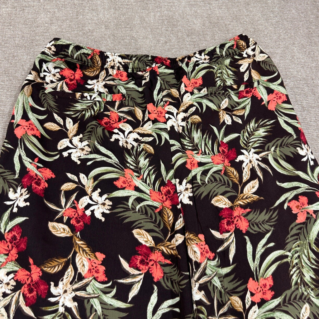 MSRP $54 Liz Claiborne Womens M Petite Chocolate Tropical Pants Straight Mid Ris