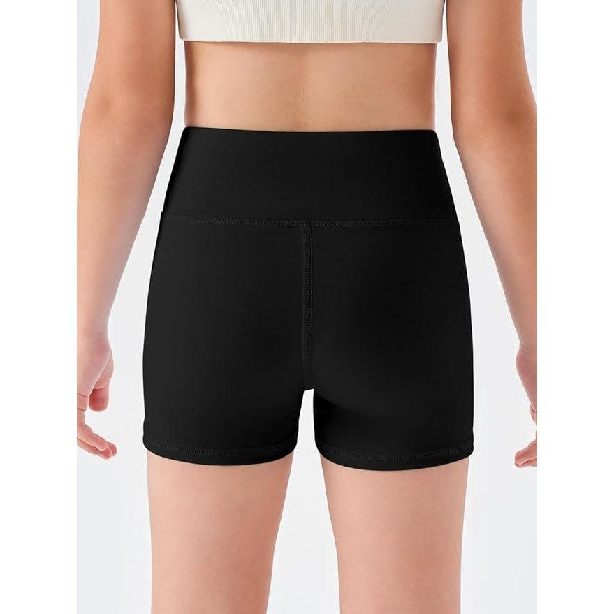 Haloumoning Girls 11-12Y Athletic Shorts Kids High Waisted Yoga Dance Biker