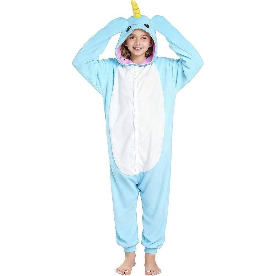 MSRP $45 Unpifolov Kids XS (fit height 4'3"-4'9") Narwhal Cosplay Costume Unisex