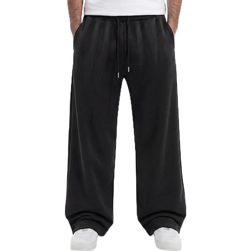 MSRP $43 ZUGJAM Men's M Black Baggy Sweatpants Wide Leg Fleece Lined Lounge