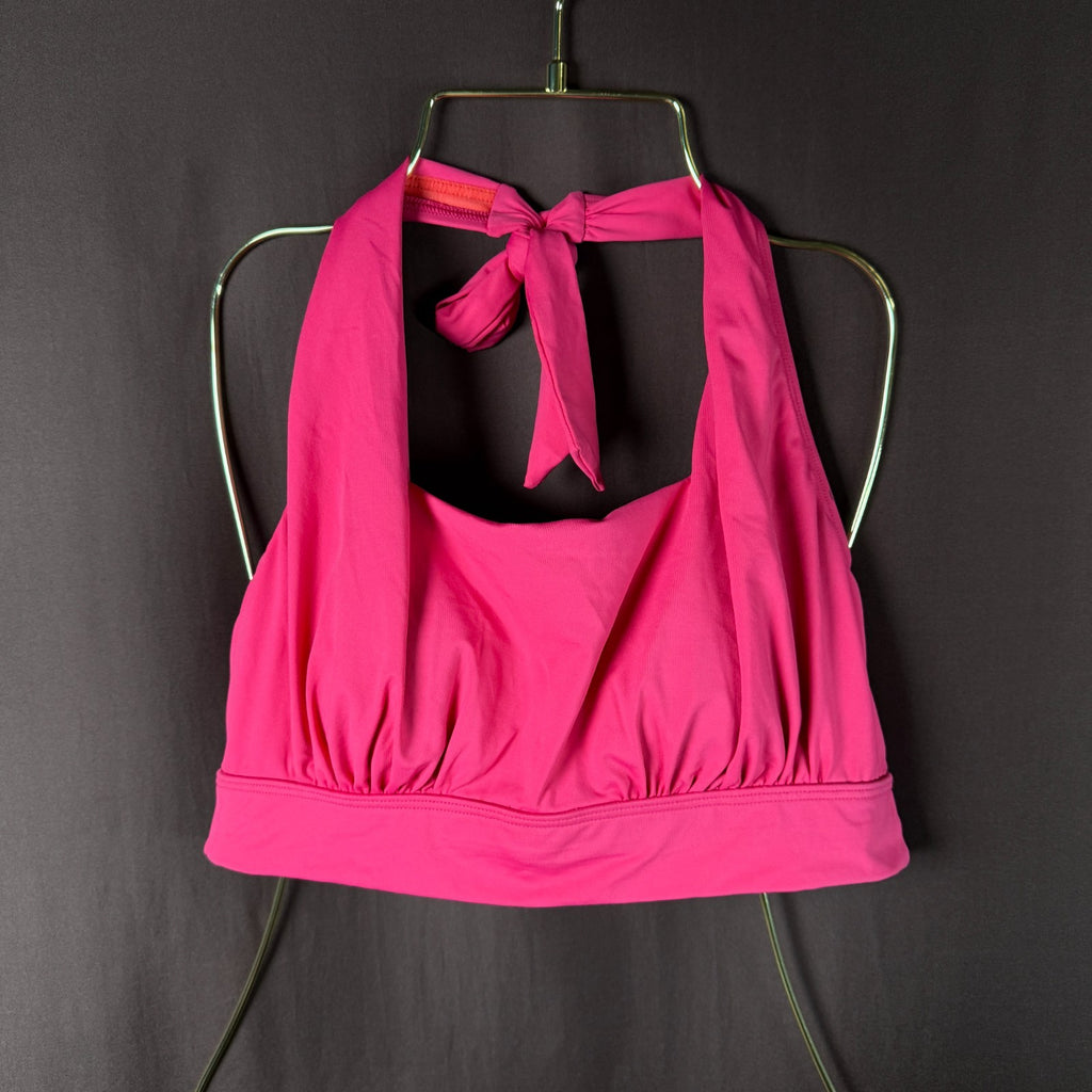 Lands' End Women's S Chlorine Resistant Pink Square Neck Halter Bikini Top  Plea