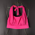 Lands' End Women's S Chlorine Resistant Pink Square Neck Halter Bikini Top  Plea
