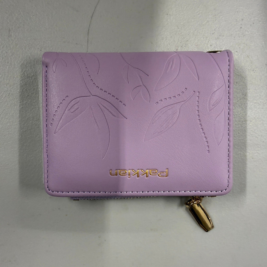 Pakkian Women's Purple Small Wallet Embossed Card Holder Zipper Purse