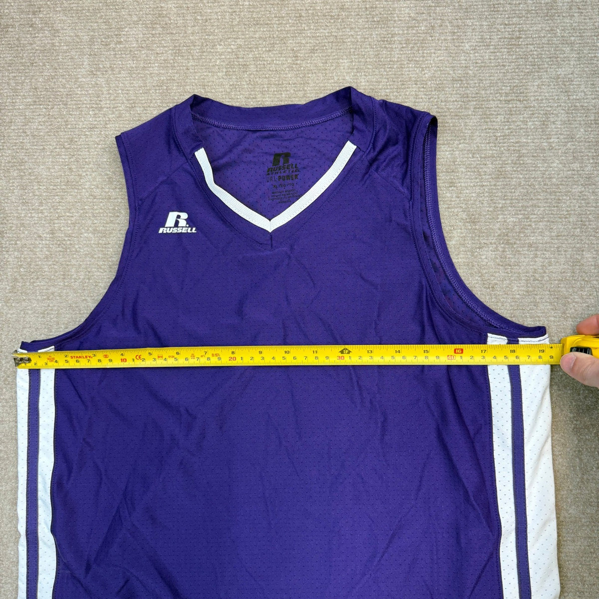 Russell Athletic Purple/White Sz XL Dri Power Youth Legacy Basketball Jersey