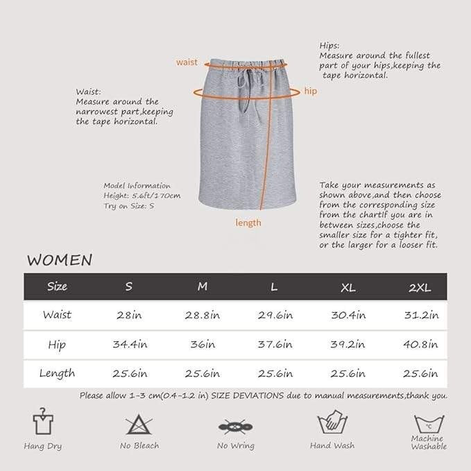 Wenseny Women's S Grey Knee Length Pencil Skirts Elastic Midi Bodycon Solid