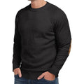 New NUOKESASI Men's Black XL Long Sleeve Cable Knit Sweater w/ Elbow Patches