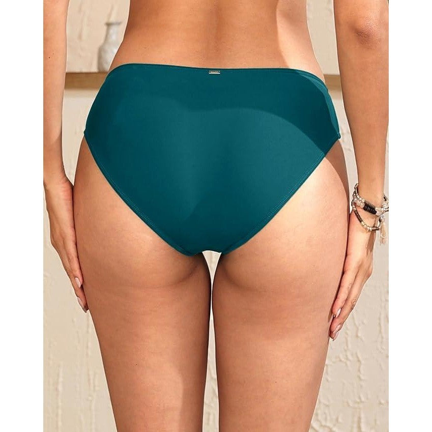 MSRP $24 Zmart Women's M Full Coverage Bikini Bottom Mid Rise Bathing Suit Swim