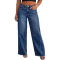 MSRP $53 Eytino Women's 3X Bluing Plus Size Wide Leg Jeans Elastic High Waist