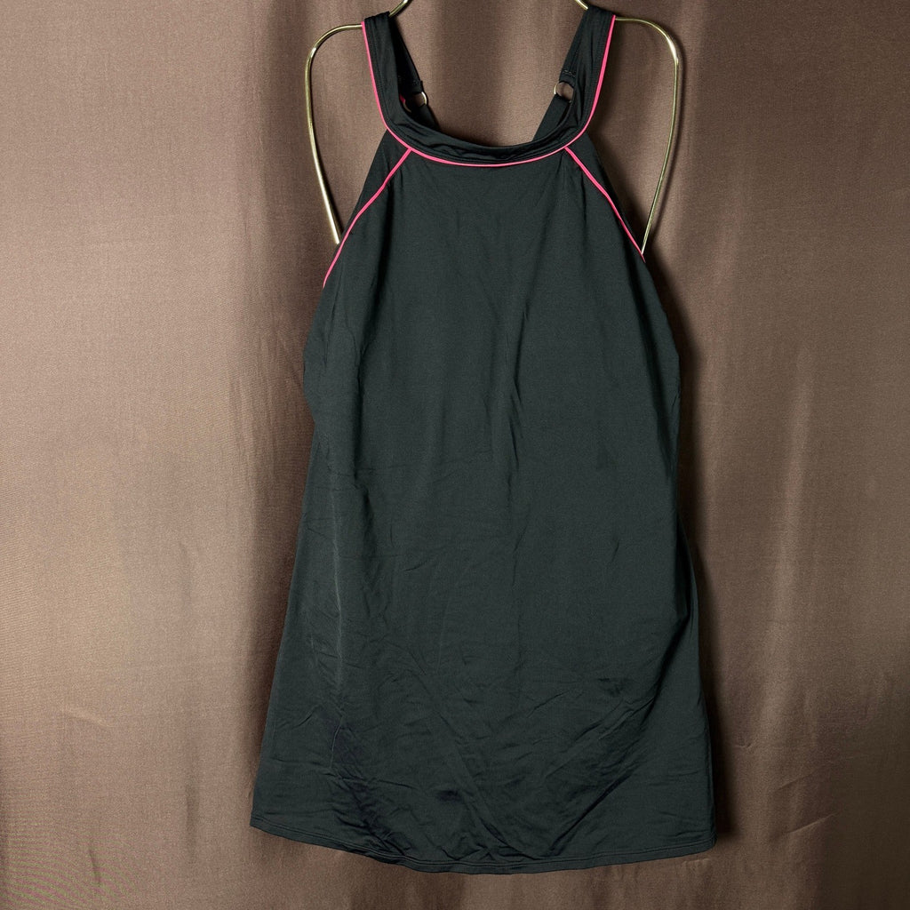Lands' End Women's 8 Swimsuit High Neck Black Swim Dress