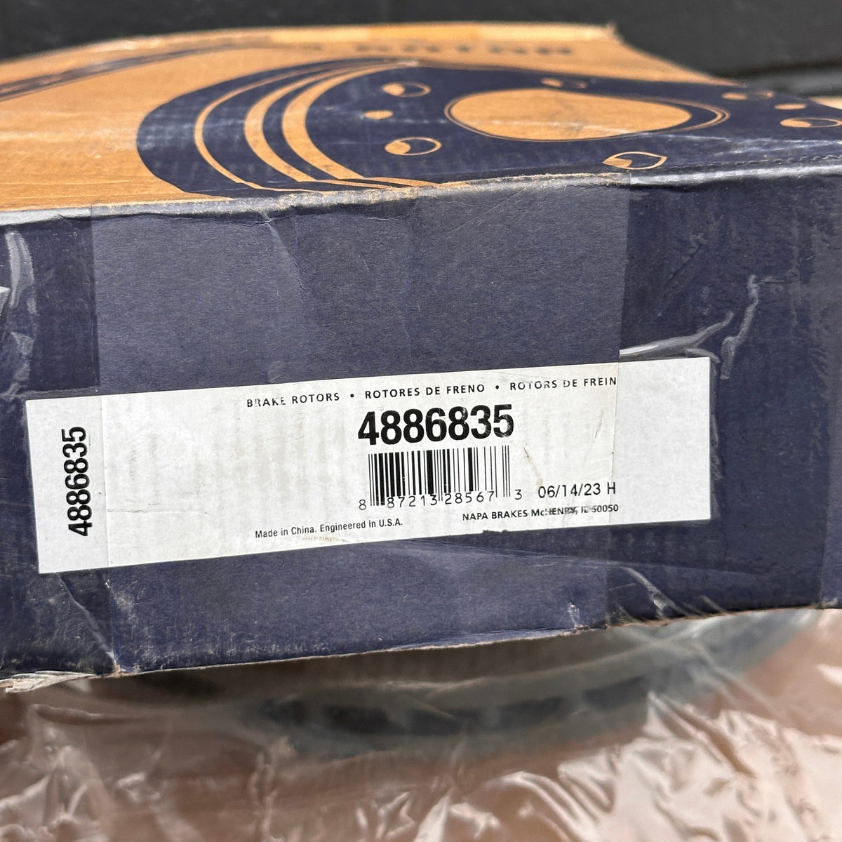 Napa 4886835 Brake Rotor Vented DAMAGED BOX