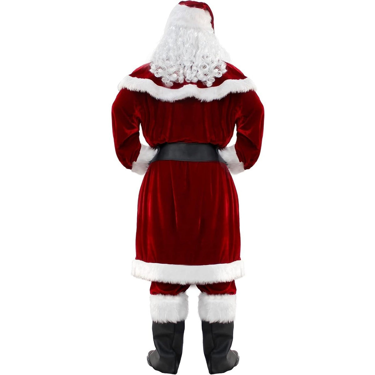 ABALAGU Men's 2XL Deluxe Santa Claus Suit 12 PCS Christmas Adult Costume