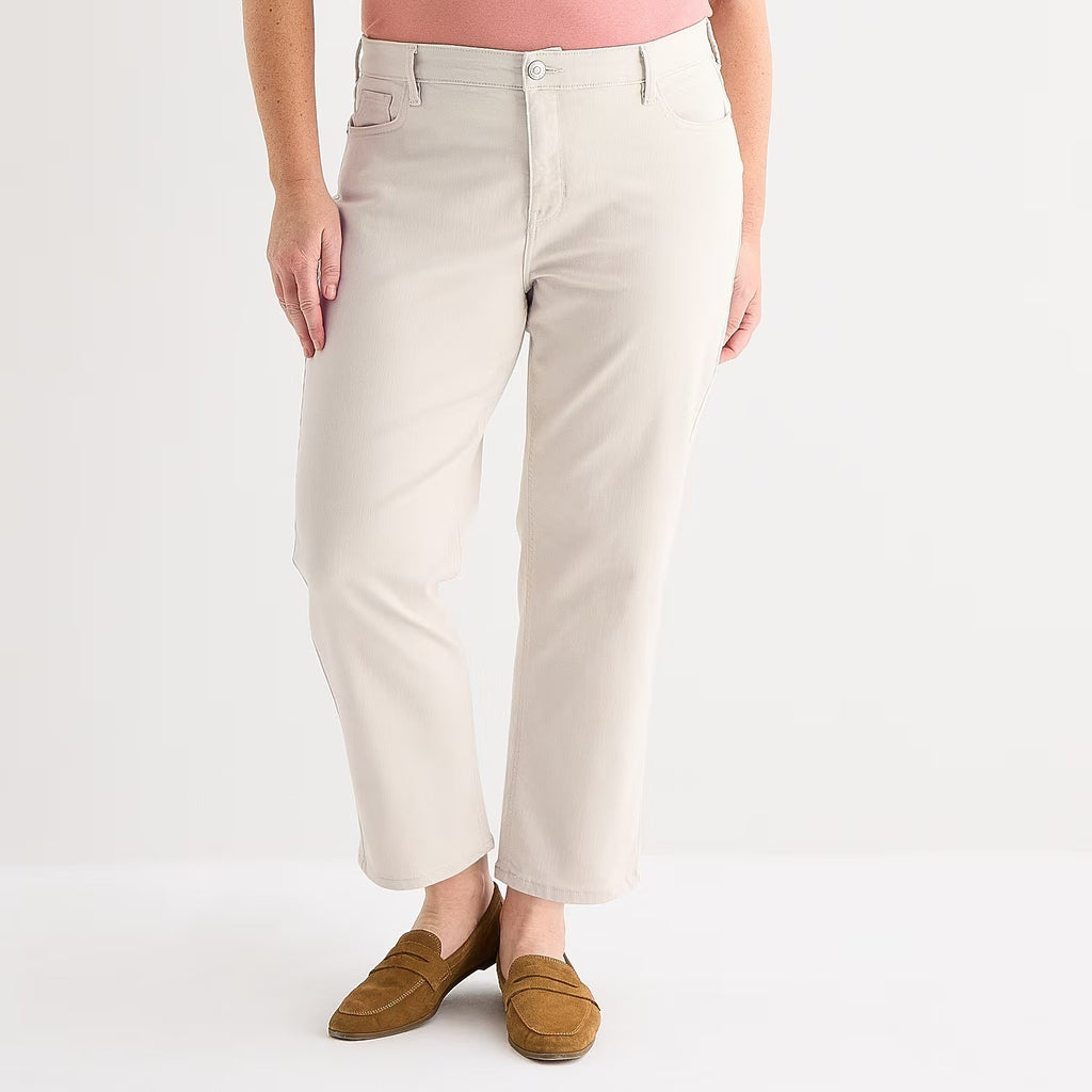 MSRP $60 Liz Claiborne Womens 24W Moonbeam High Rise Cropped Jean