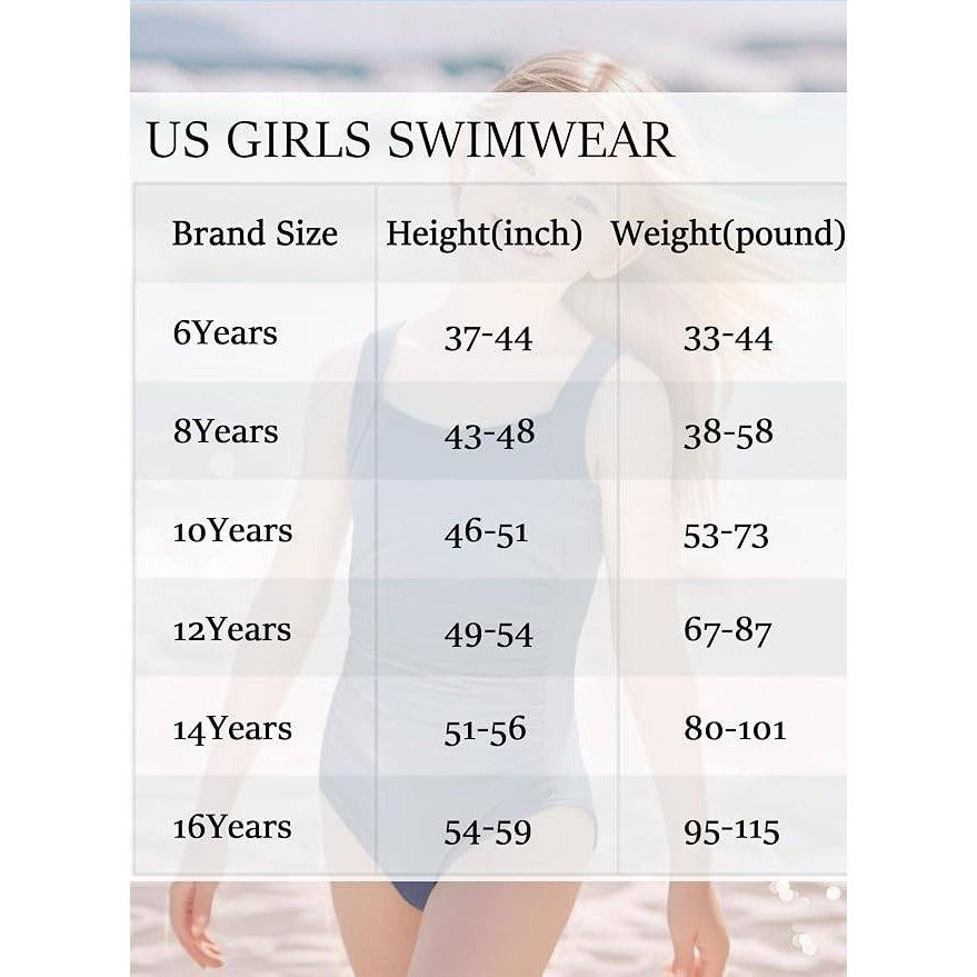 MSRP $33 Yizuoding Girl's 12Y One Piece Swimsuit Ruffled Wide Straps Swimwear Ba