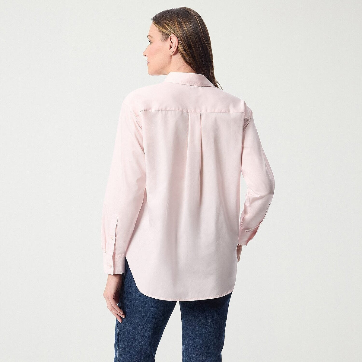 MSRP $48 Gloria Vanderbilt Amanda Womens L Pink Parasol Long Sleeve Dress Shirt