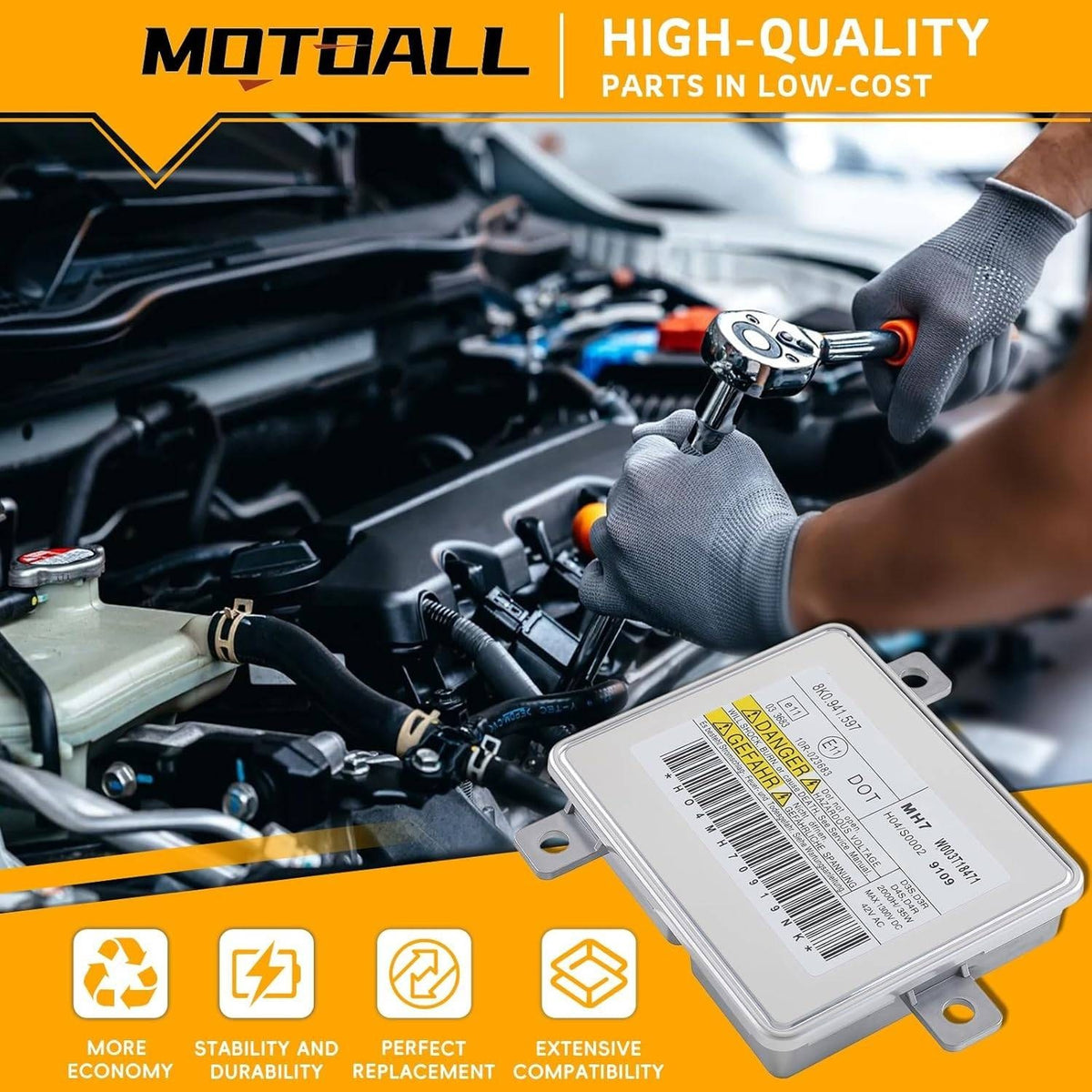 MOTOALL 8K0941597 Xenon HID Headlight Ballast Control Unit Module D1S D1R