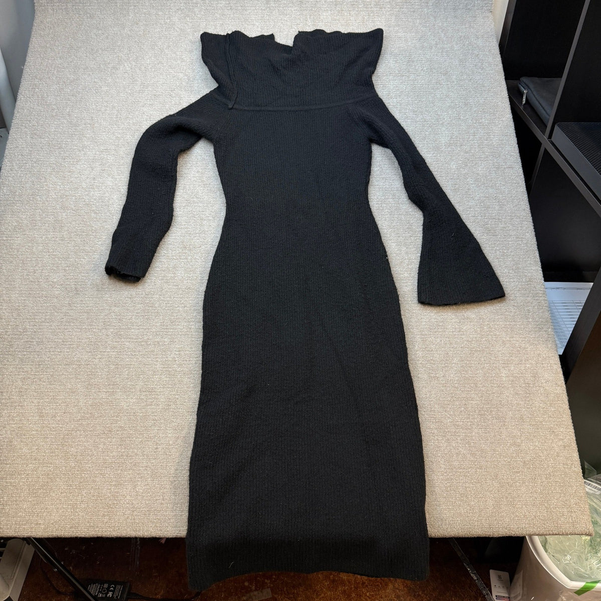 MSRP $50 Saodimallsu Women's S Black Off The Shoulder Maxi Sweater Dress Long