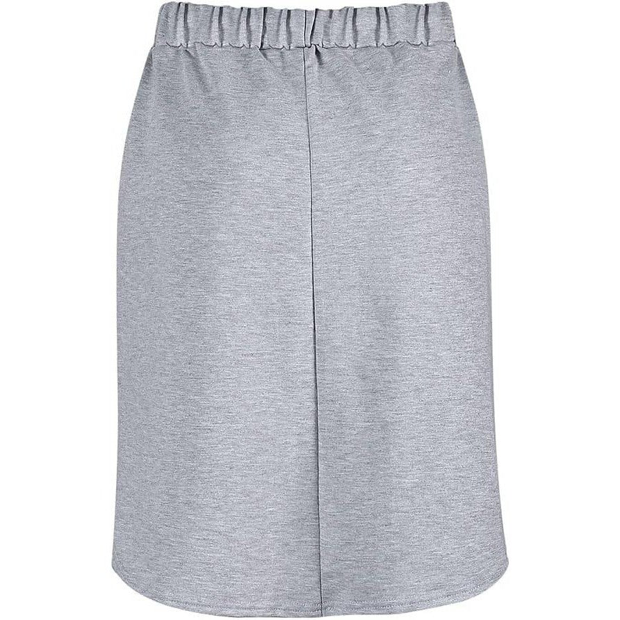 Wenseny Women's S Grey Knee Length Pencil Skirts Elastic Midi Bodycon Solid
