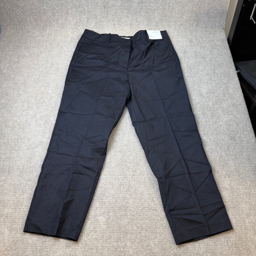 MSRP $54 Liz Claiborne Emma Womens 12 Black Straight Mid Rise Ankle Pants