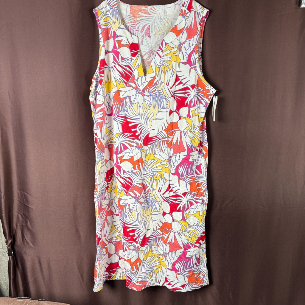 Lands' End Women's M, M LONG Sleeveless V-Neck Casual Cover Up Dress Multicolor