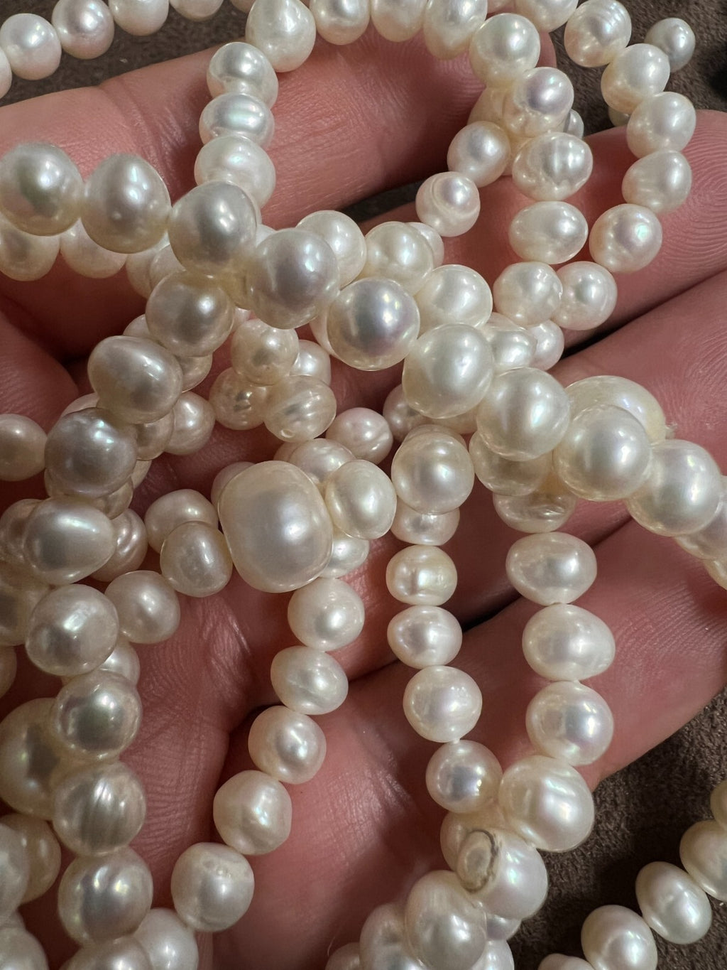 Lot of Turquoiseperl, Genuine Round Freshwater Cultured Pearl Necklaces