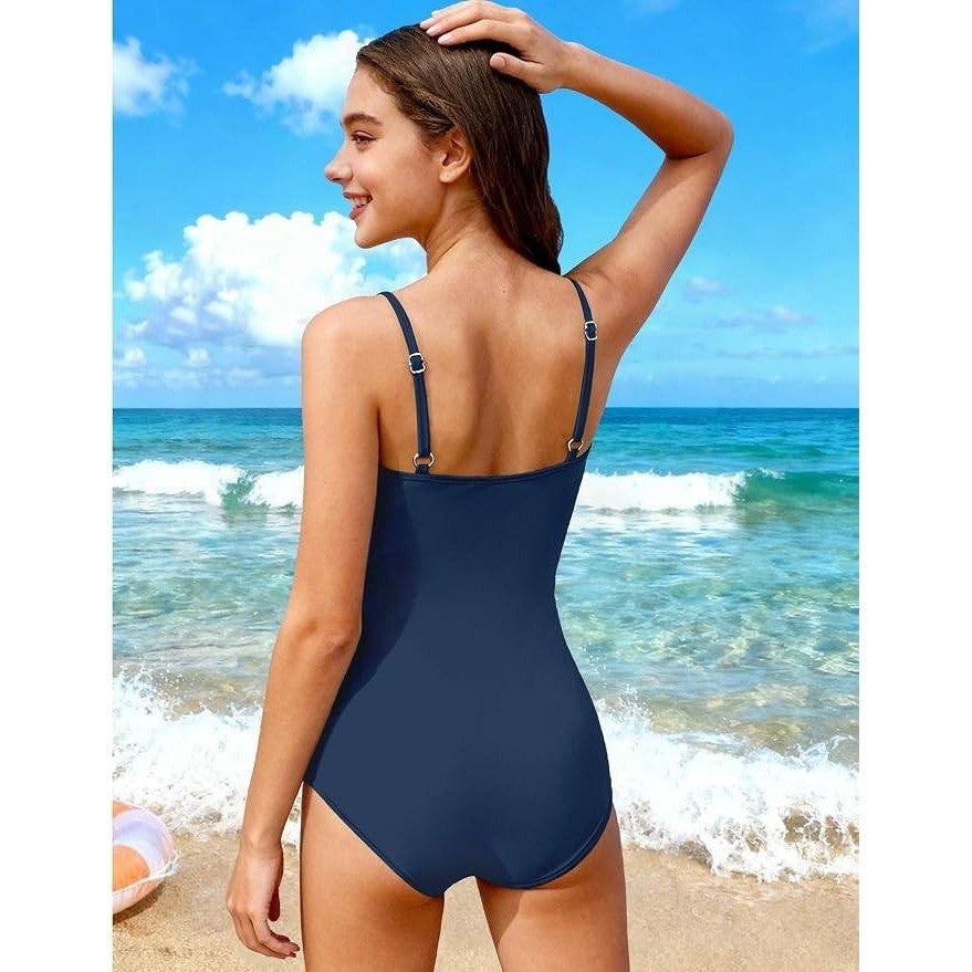 MSRP $25 TyeSmo Teen Girls 15-16Y Swimsuit One Piece Solid Modest Adjustable St