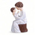 SIGUEJOR Hand-Painted Resin Sculpture of Grandmother Holding Baby Grandma Gifts
