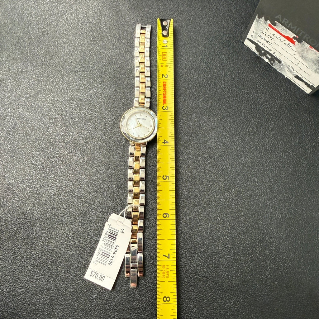 MSRP $70 Armitron 75/5927MPTT Women's Two Tone Bracelet Watch New Battery