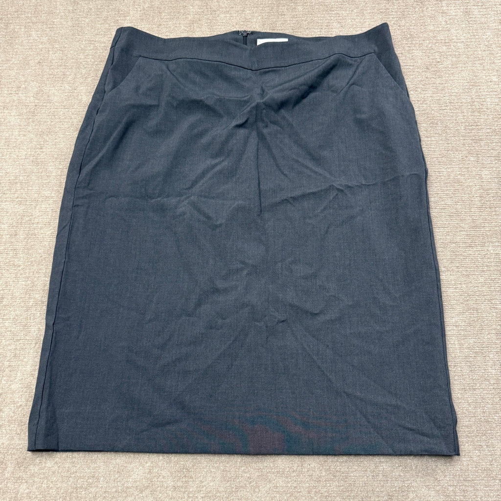 MSRP $54 Liz Claiborne Womens 20 Tall Charcoal Heather Midi Pencil Skirt Mid Ris