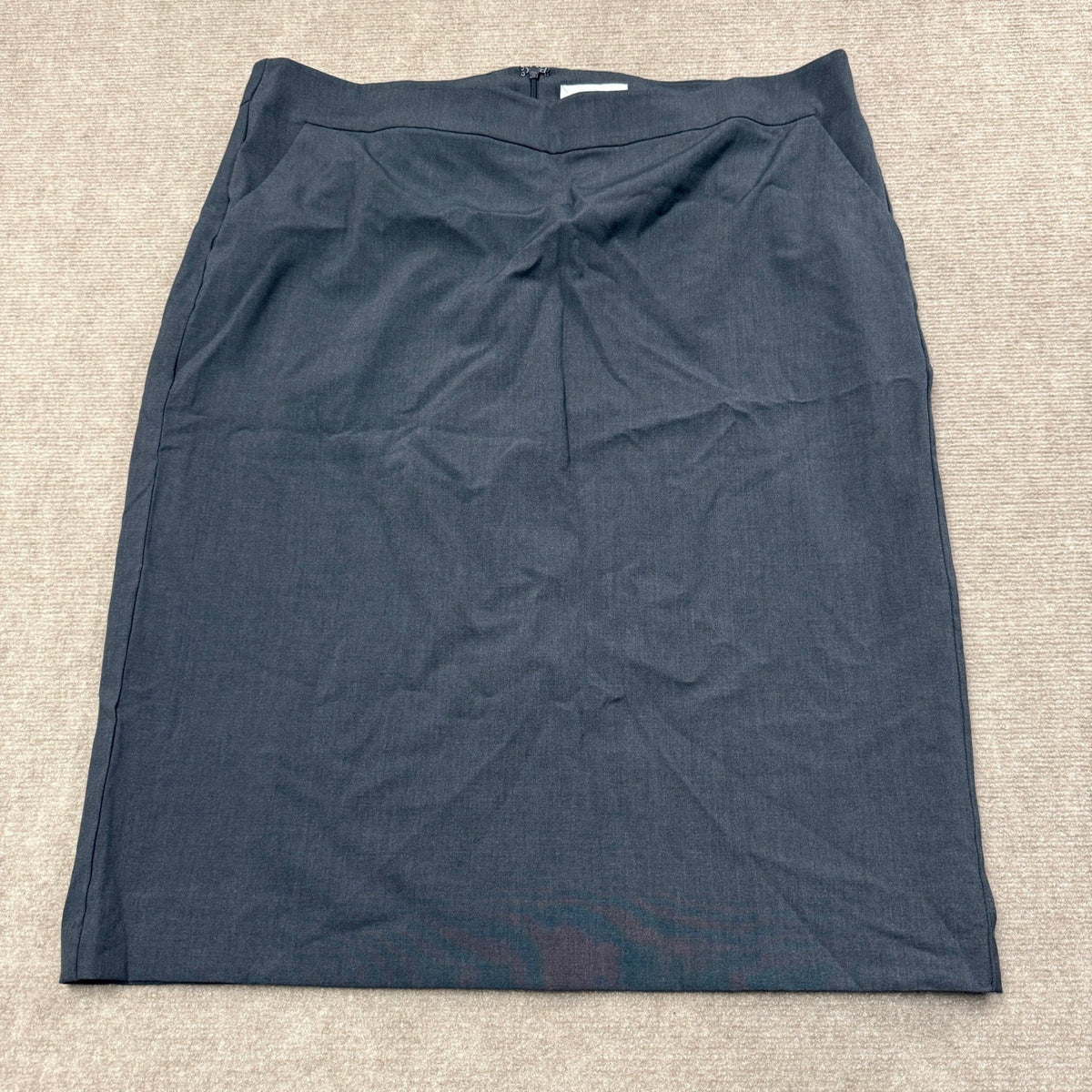 MSRP $54 Liz Claiborne Womens 20 Tall Charcoal Heather Midi Pencil Skirt Mid Ris