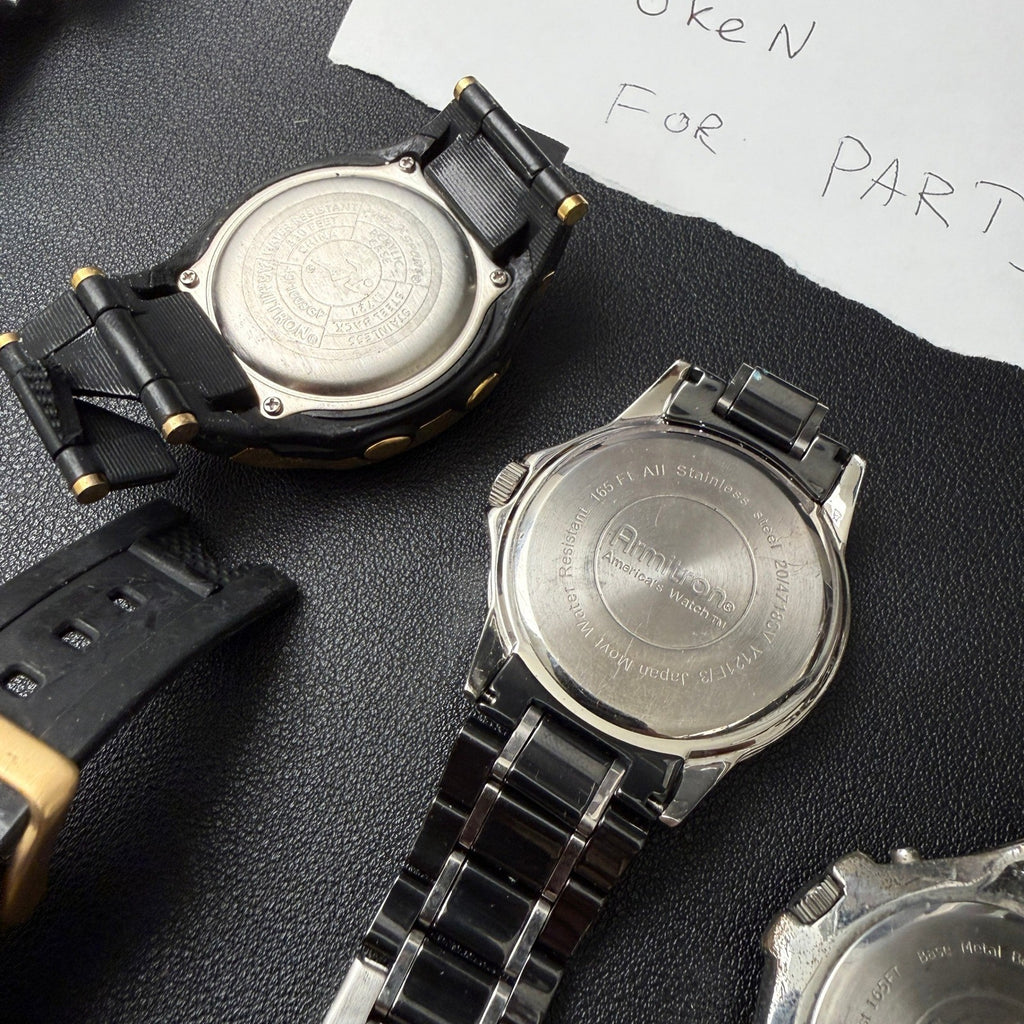 Set of 6 Armitron Men's Watches Analog & Digital Mix BROKEN FOR PARTS