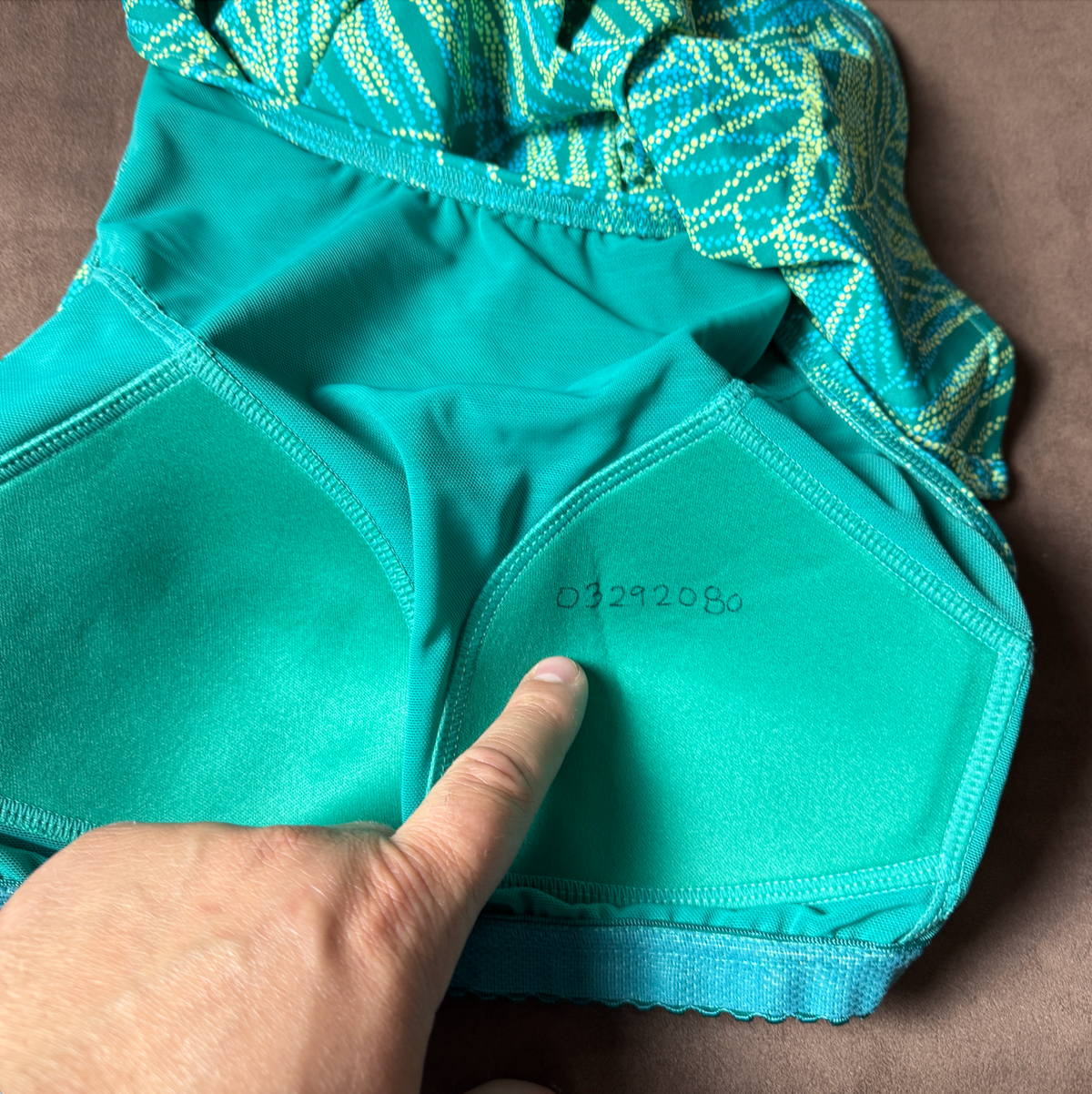 Lands' End Women's 4, 4 LONG High Neck Modest Tankini Green Swimsuit Top UPF 50