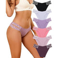 Set of 6 FINETOO Womens M Seamless Underwear Cheeky Bikini Panties High Cut