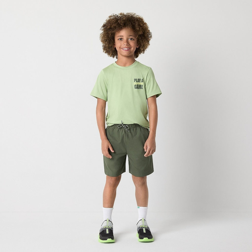 MSRP $16 Xersion Kid Boys L 14/16 Fair Green Short Sleeve Active T-Shirt Crew