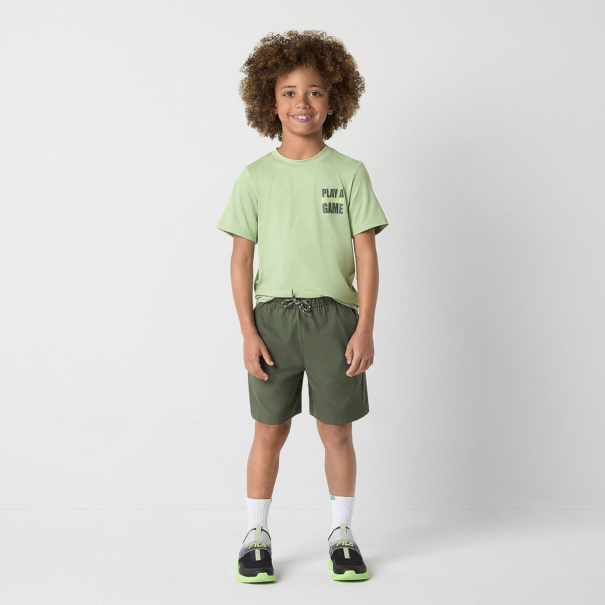 MSRP $16 Xersion Kid Boys L 14/16 Fair Green Short Sleeve Active T-Shirt Crew
