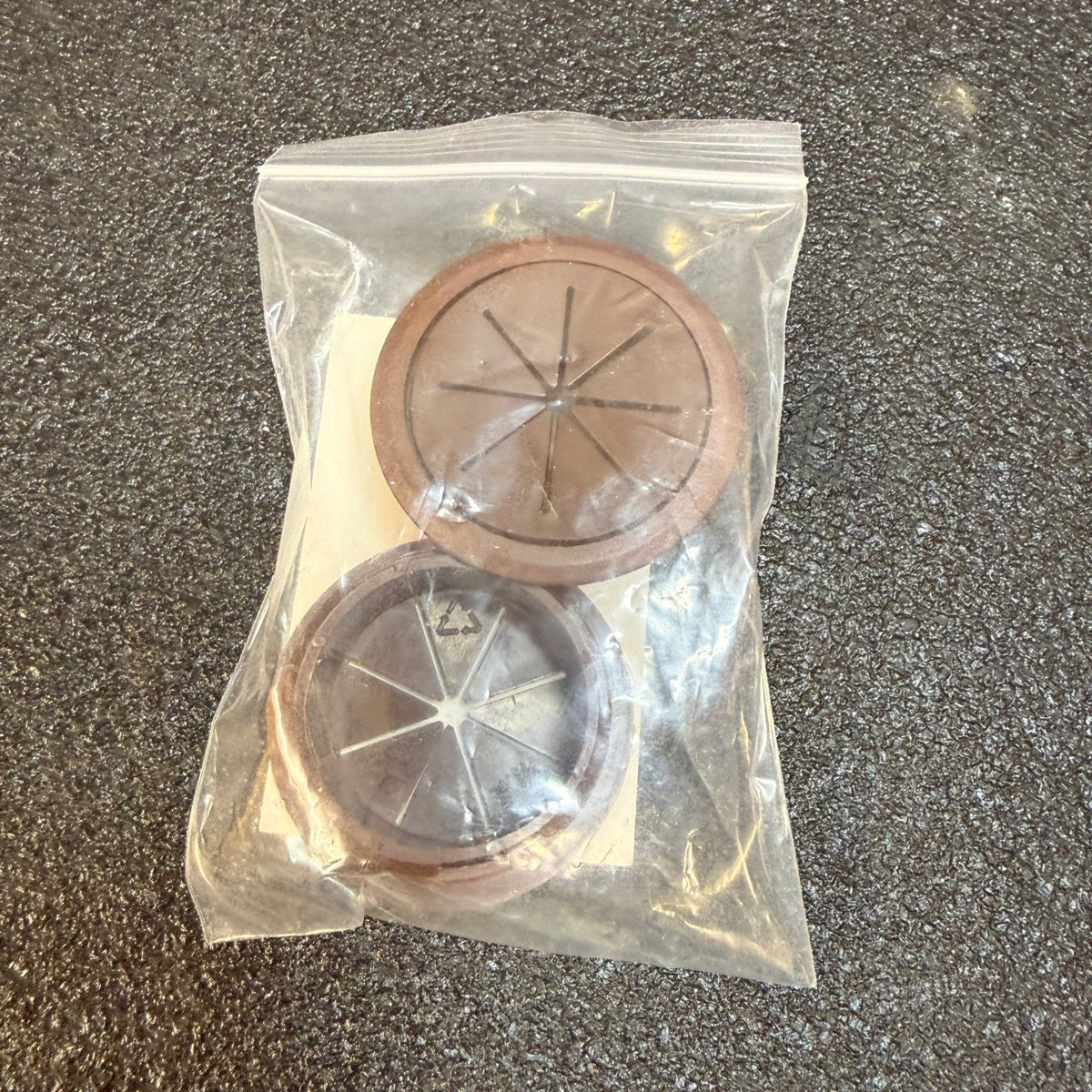 Pack of 2 HJGarden Brown 50mm Desk Grommets Wire Hole Cover Flexible Desk Cord