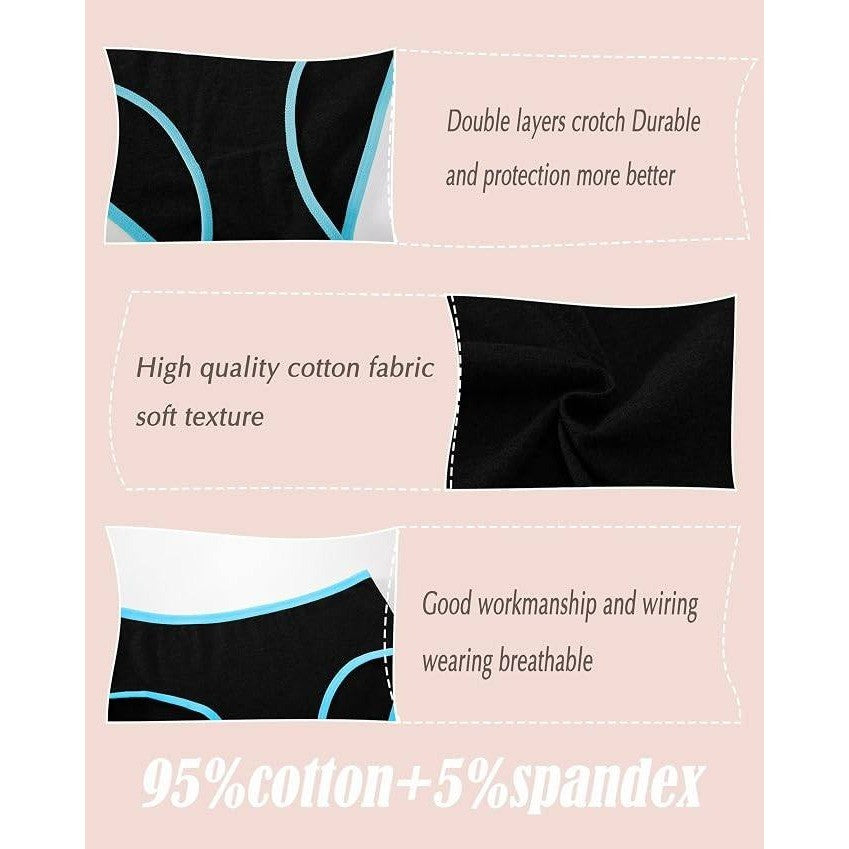 MSRP $26 Boboking 8 Pack Teen Girls Size 8 Underwear Cotton Brief Soft Panties