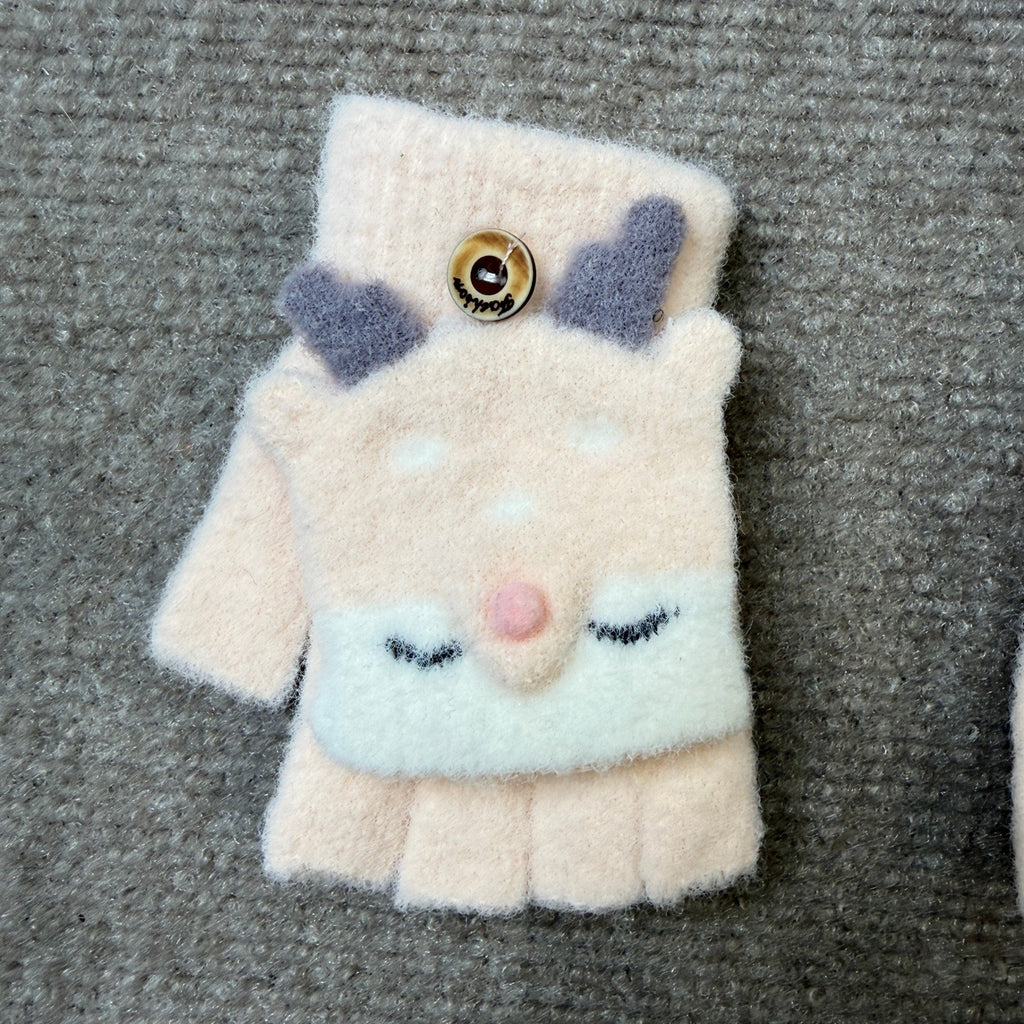 PURFUN Toddler Kids 1-3Y Short Knitted Gloves Winter Thick Fleece Lining Mittens