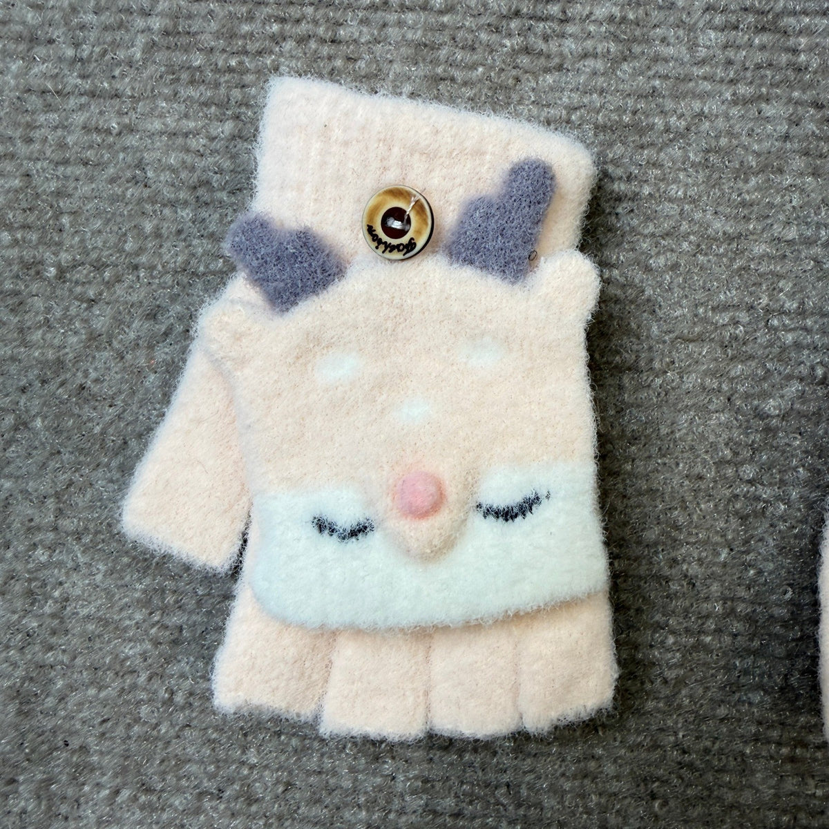 PURFUN Toddler Kids 1-3Y Short Knitted Gloves Winter Thick Fleece Lining Mittens