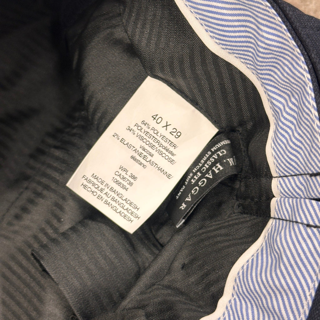 MSRP $100 J.M. Haggar HY00182 Men Classic Fit 40x29 Dark Navy Suit Pants Premium