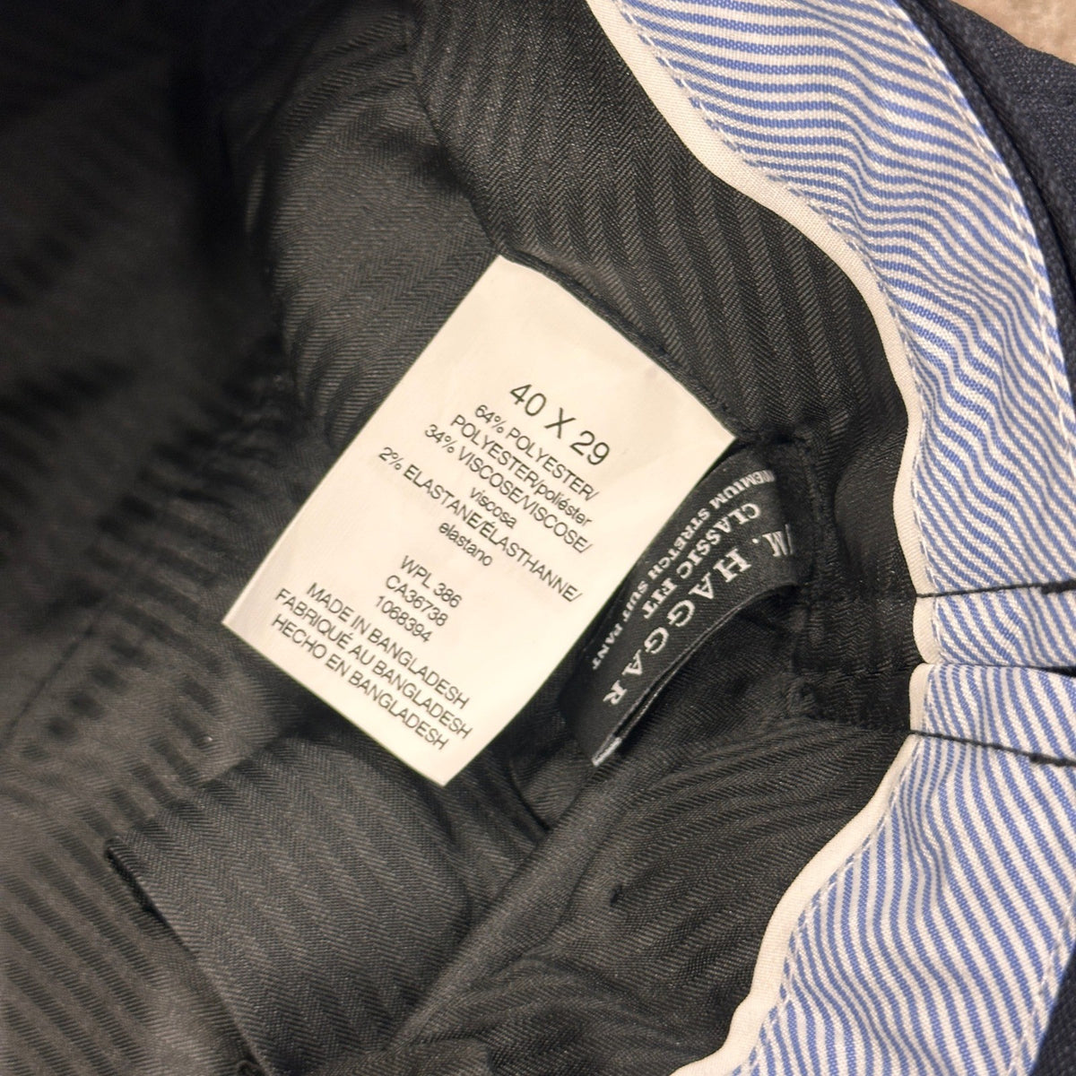MSRP $100 J.M. Haggar HY00182 Men Classic Fit 40x29 Dark Navy Suit Pants Premium