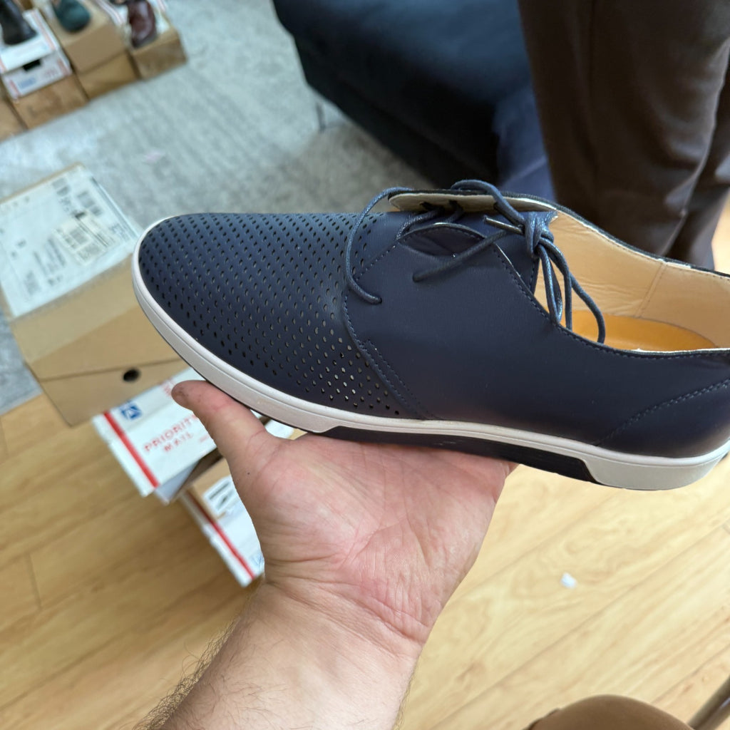 Santimon Men's US 7-10 Blue Casual Derby Shoes Breathable Lace Up Sneakers