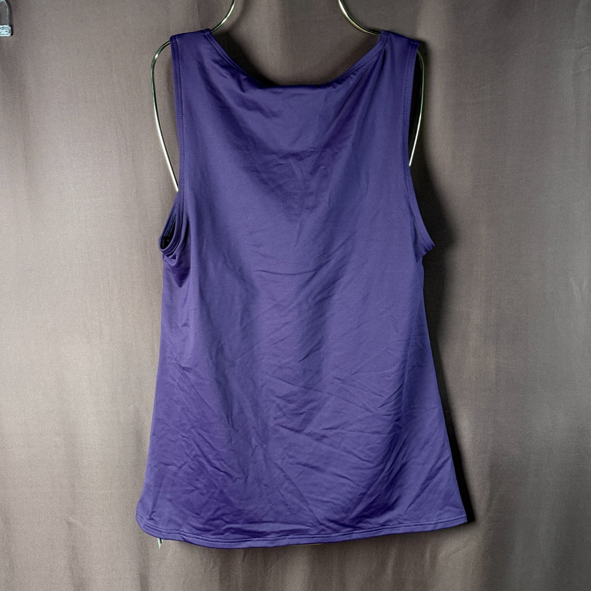 Lands' End Women's 4, 4-8 LONG Blackberry High Neck Modest Tankini Swimsuit Top