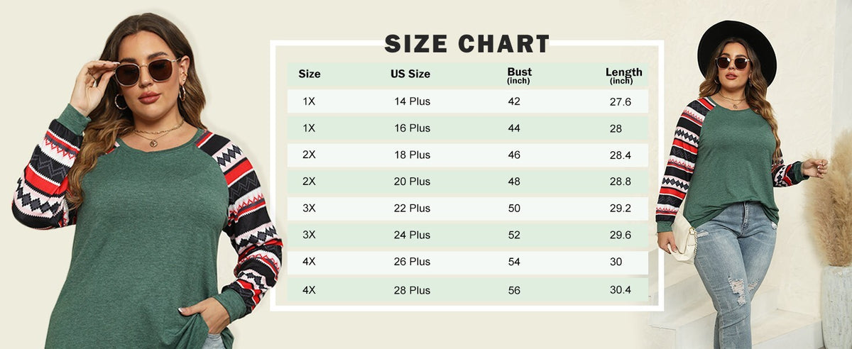 ROSRISS Womens Plus Size 14W Long Sleeve Tunic Crewneck Colorblock Striped Tee