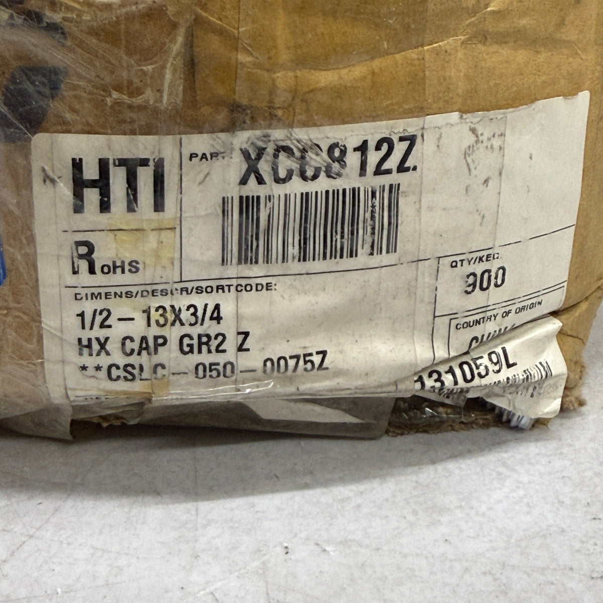 Pack of 680 Perine Danforth 1/2-13 x 3/4" Grade 2 Hex Cap Screws Zinc