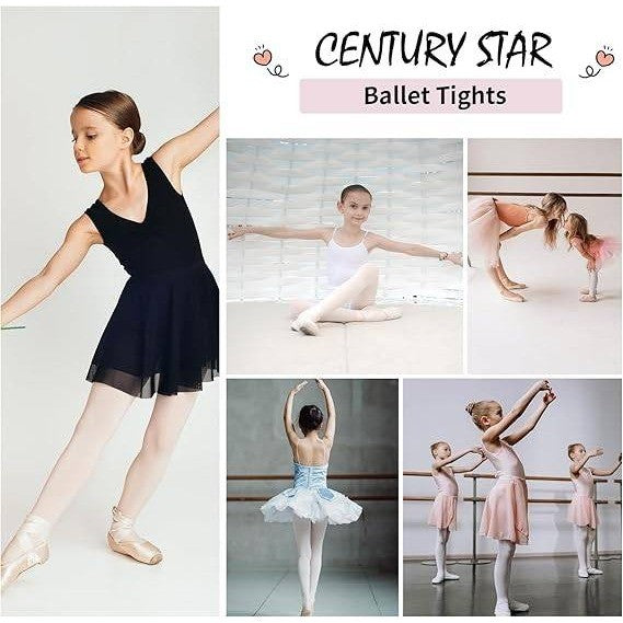 Century Star 4 Pairs Nude 3-6Y Tights for Girls-Soft Footed Ballet Dance Toddle