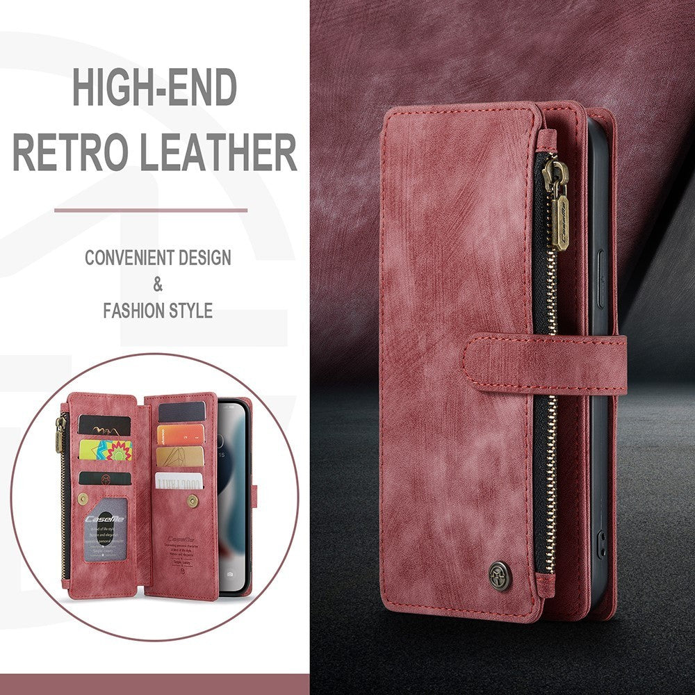 CaseMe C30 Zipped Multifunction Wallet PU Leather Case For iPhone 13 ProMax